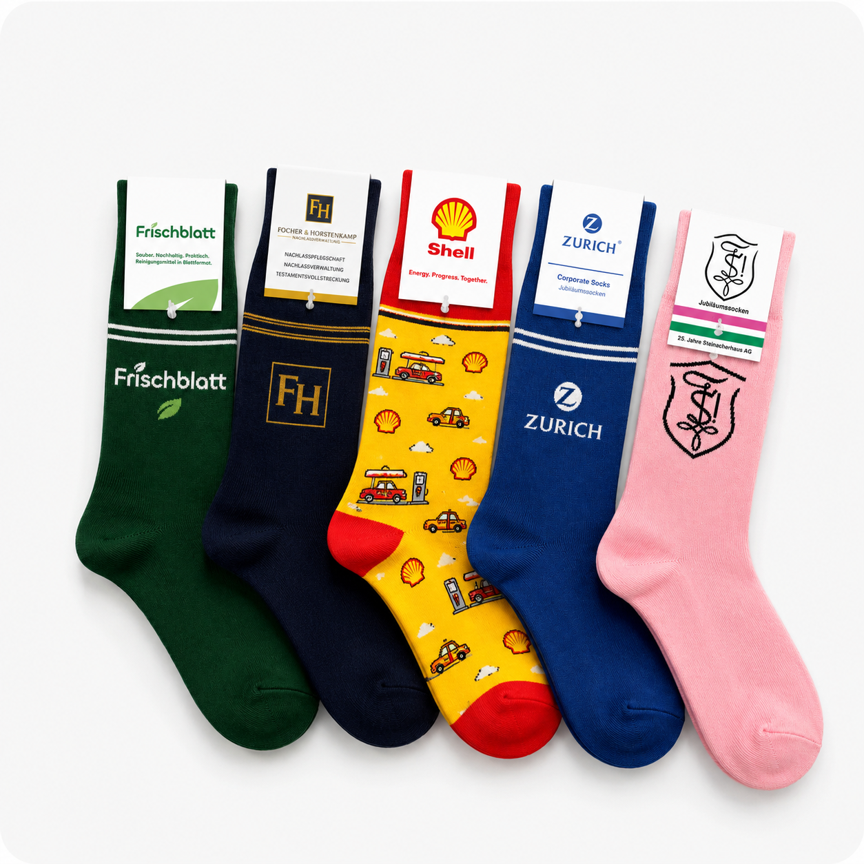 Individuelle Socken mit Firmenlogo von der Sockenmanufaktur Schweiz